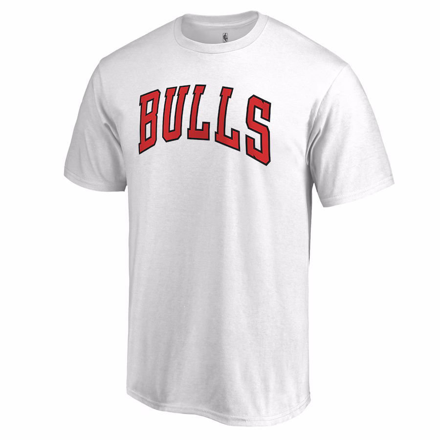 Men's Chicago Bulls White Primary Wordmark T-Shirt