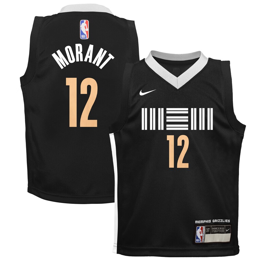Preschool Memphis Grizzlies Ja Morant Nike Black Swingman Replica Jersey - City Edition