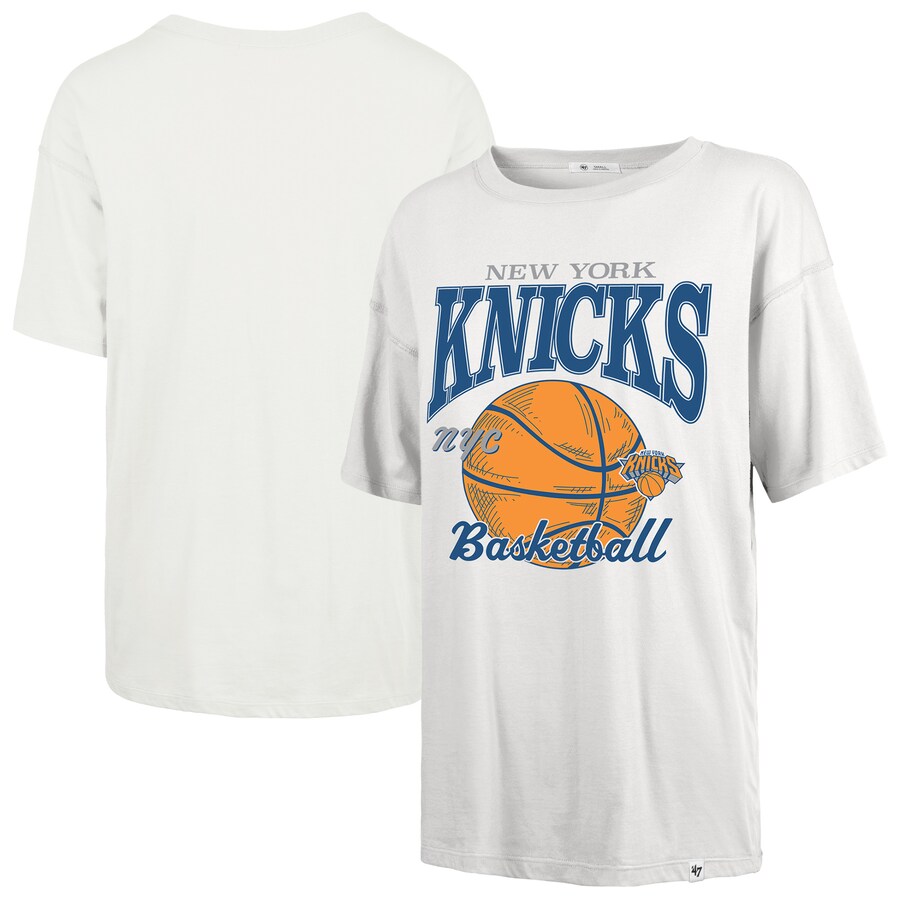 Women's New York Knicks  '47 White City Edition Down Court Sadie T-Shirt