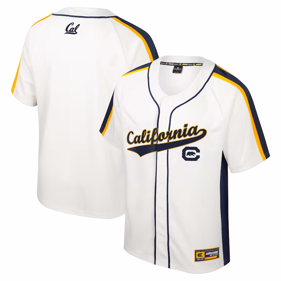 Cal Bears Colosseum Ruth Button-Up Baseball Jersey - Cream