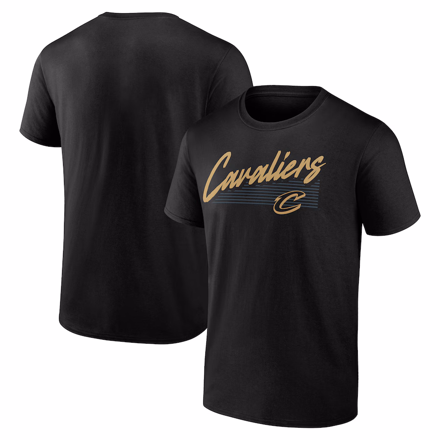Men's Cleveland Cavaliers Black Color Block Slant T-Shirt