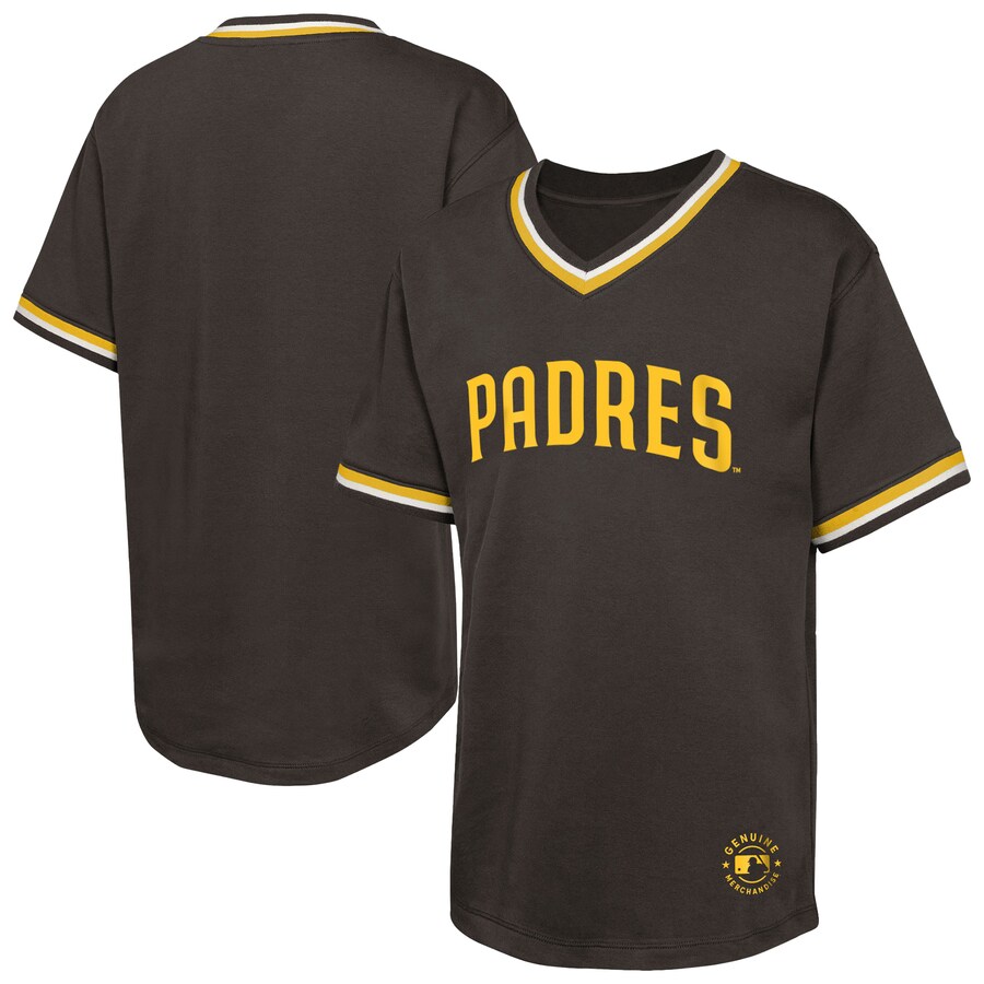 Youth San Diego Padres Brown Relief Pitcher V-Neck T-Shirt