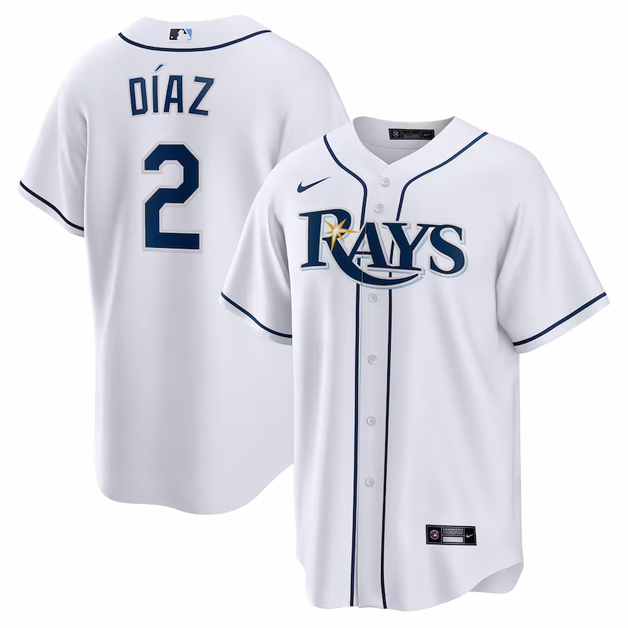 Men's Tampa Bay Rays Yandy Díaz Nike White Home  Replica Player Jersey