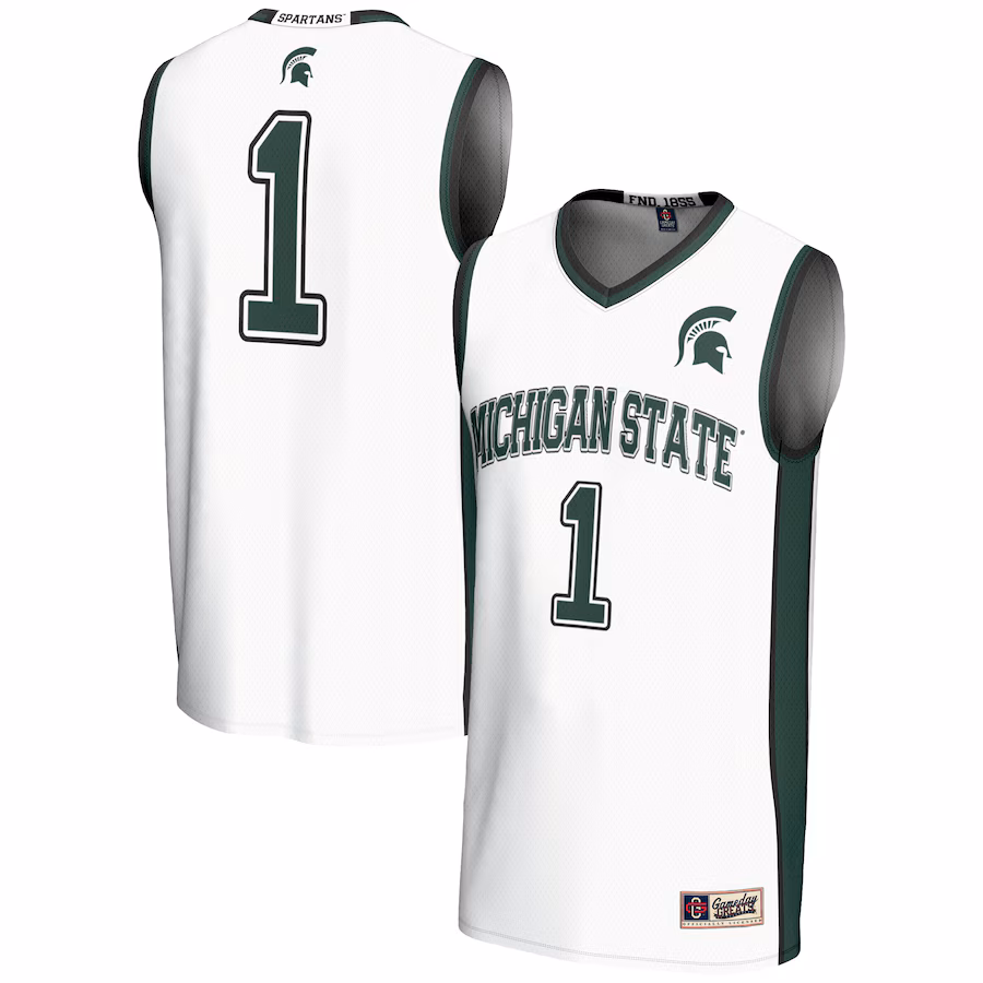 Male GameDay Greats #1  White Michigan State Spartans  Lightweight Basketball Jersey