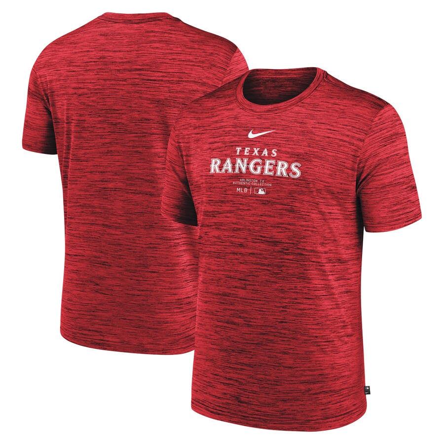 Men's Texas Rangers Nike Red Authentic Collection Velocity Performance Practice T-Shirt