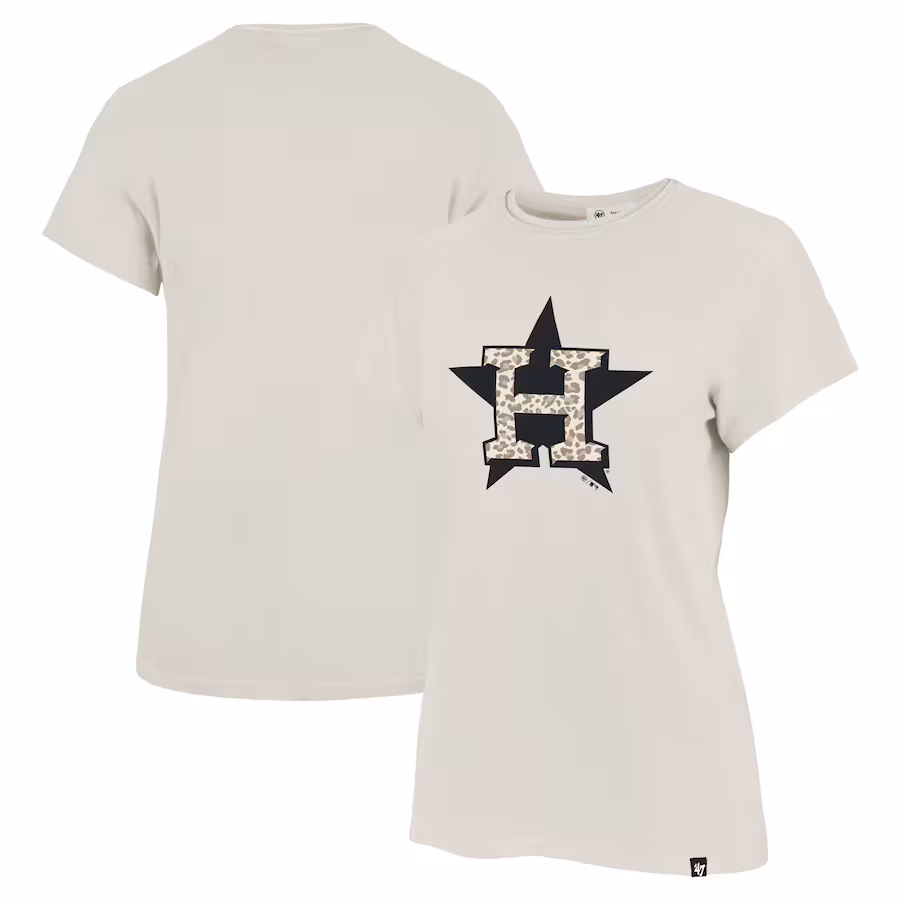 Women's Houston Astros '47 Oatmeal Panthera Frankie T-Shirt
