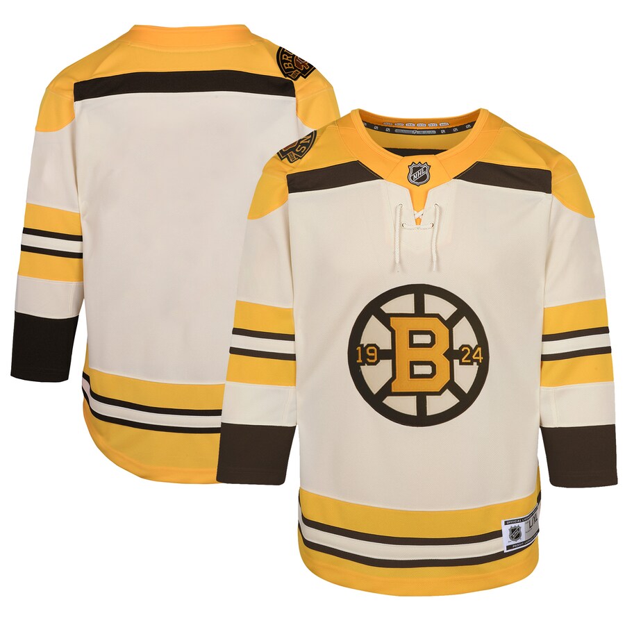 Youth Boston Bruins Cream 100th Anniversary Premier Jersey