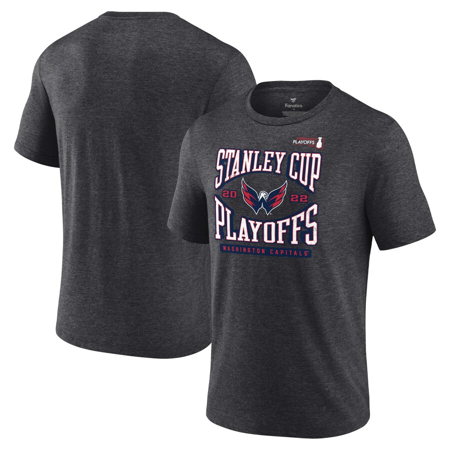 Men's Washington Capitals Fanatics Charcoal 2022 Stanley Cup Playoffs Wraparound T-Shirt