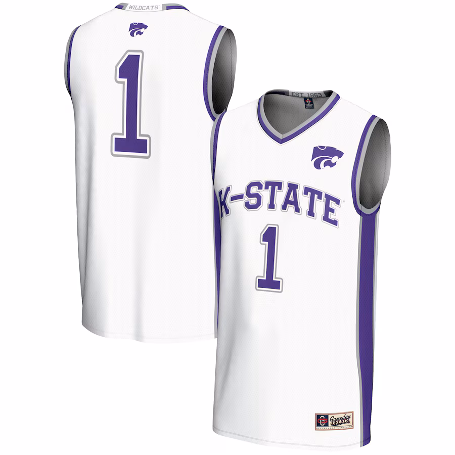 Men's GameDay Greats #1  White Kansas State Wildcats  Lightweight Basketball Jersey