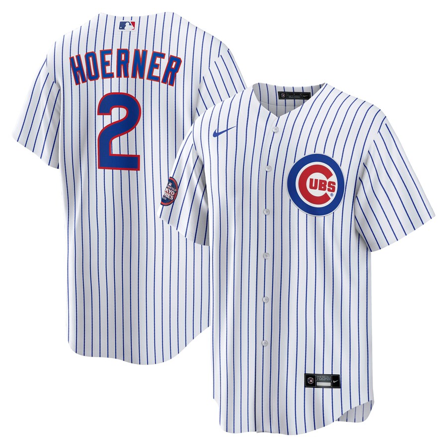 Men's Chicago Cubs Nico Hoerner Nike White 2025 MLB World Tour: Tokyo Series Home Replica Player Jersey