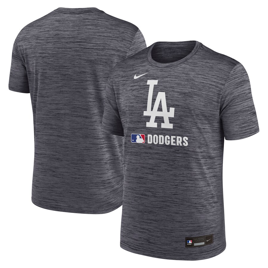 Men's Los Angeles Dodgers Nike Black Authentic Collection Velocity Performance Practice T-Shirt