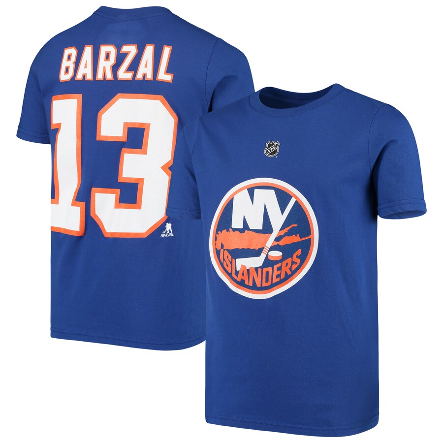 Youth New York Islanders Mathew Barzal Royal Player Name & Number T-Shirt