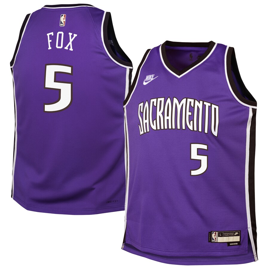 Youth Sacramento Kings De'Aaron Fox Nike Purple 2024/25 Swingman Jersey - Classic Edition
