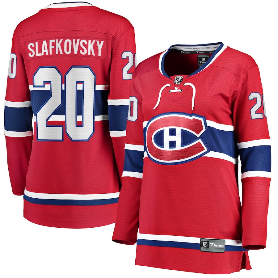 Women's Montreal Canadiens Juraj Slafkovsky Fanatics Red Home Premier Breakaway Player Jersey