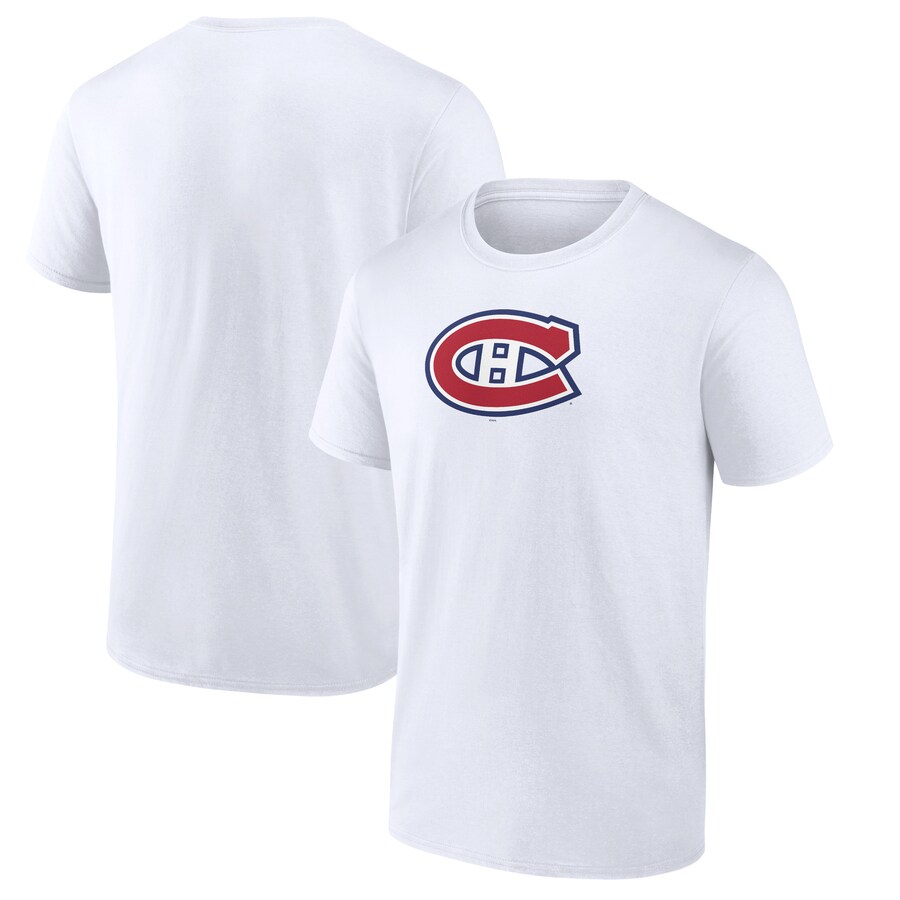 Men's Montreal Canadiens White Team Primary Logo Graphic T-Shirt