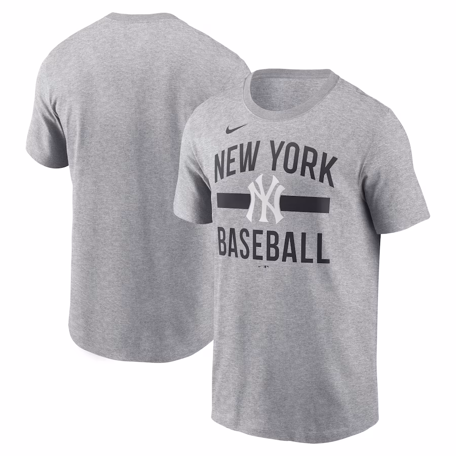 Men's New York Yankees Nike Heather Gray Arched T-Shirt
