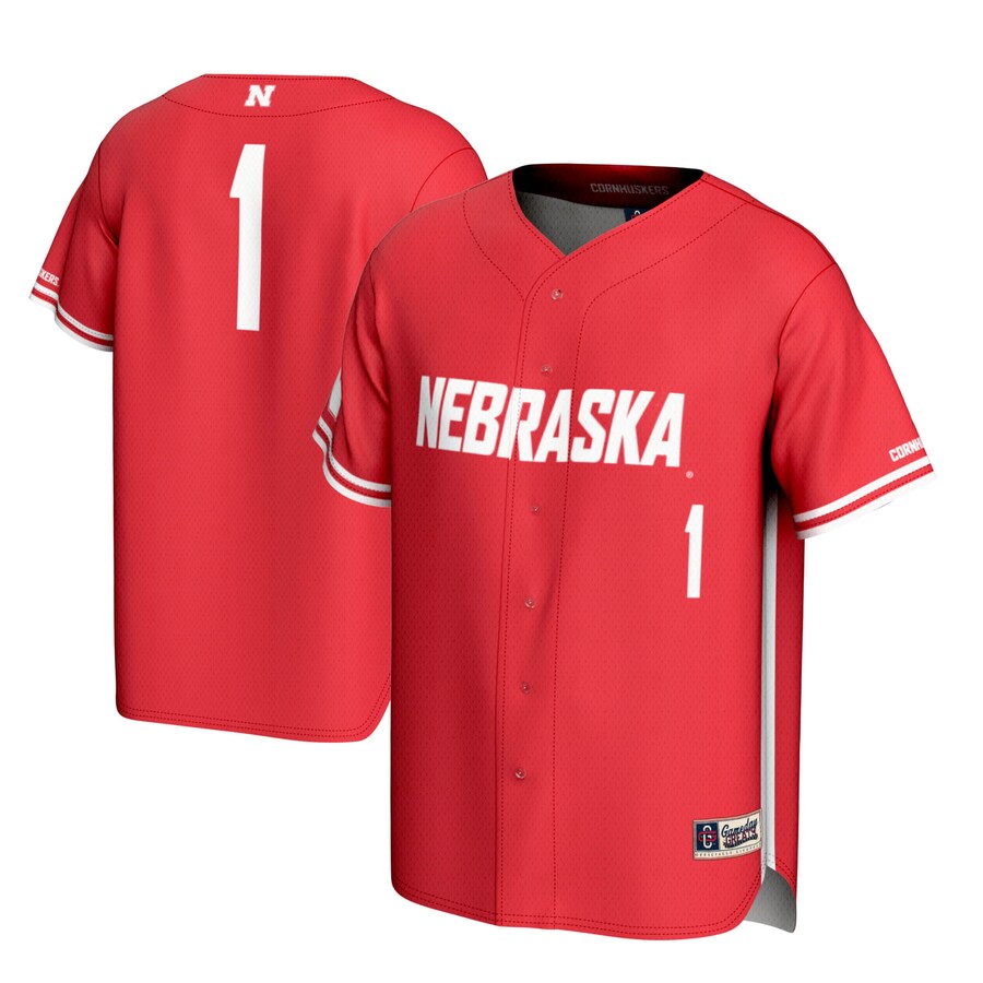 #1 Nebraska Huskers GameDay Greats Youth Lightweight Baseball Jersey - Scarlet