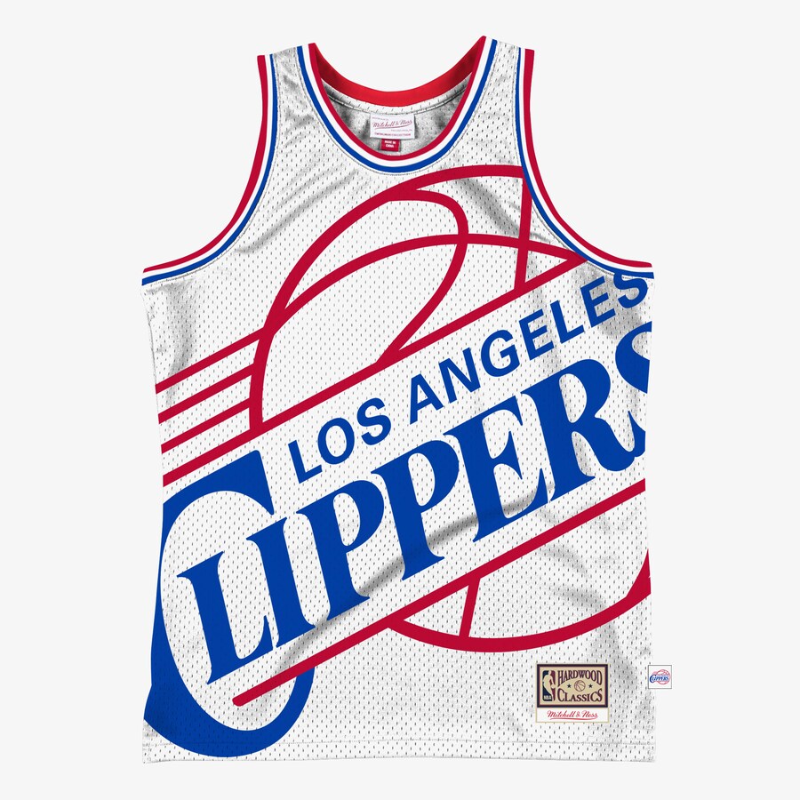 Men's LA Clippers Mitchell & Ness White Hardwood Classics Blown Out Fashion Jersey