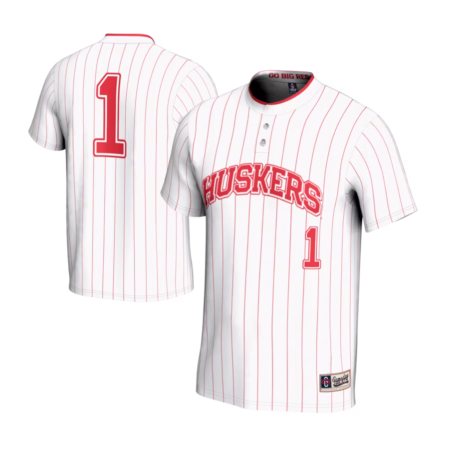 #1 Nebraska Huskers GameDay Greats Unisex Lightweight Softball Jersey - White