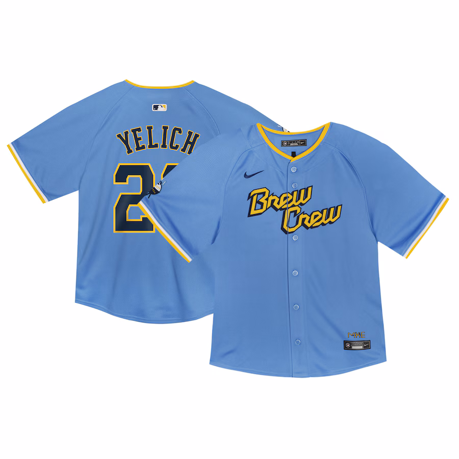 Toddler Milwaukee Brewers Christian Yelich Nike Powder Blue City Connect Limited Player Jersey
