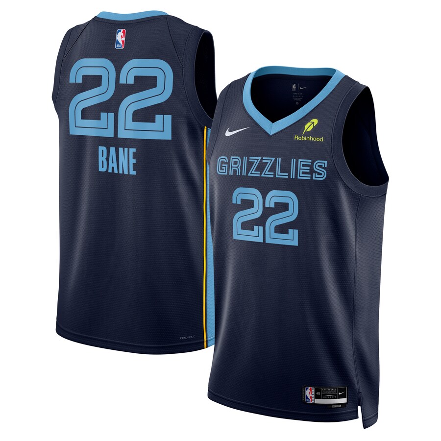 Unisex Memphis Grizzlies Desmond Bane Nike Navy Swingman Badge Player Jersey - Icon Edition