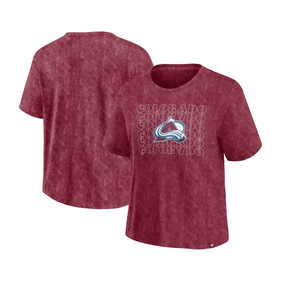 Women's Colorado Avalanche Fanatics Burgundy Faded Wash T-Shirt