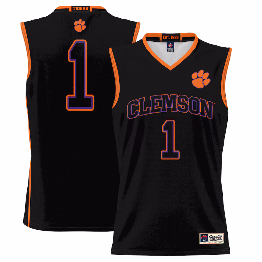 #1 Clemson Tigers GameDay Greats Youth Lightweight Basketball Jersey - Black