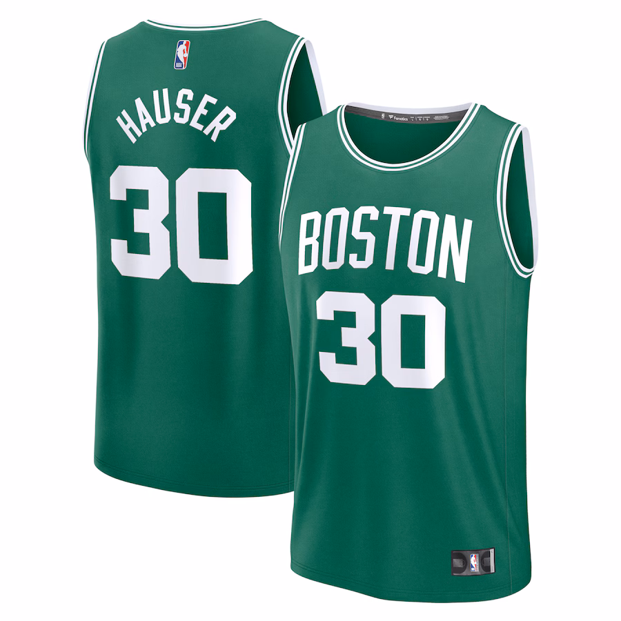 Men's Boston Celtics Sam Hauser Fanatics Kelly Green Fast Break Replica Player Jersey - Icon Edition