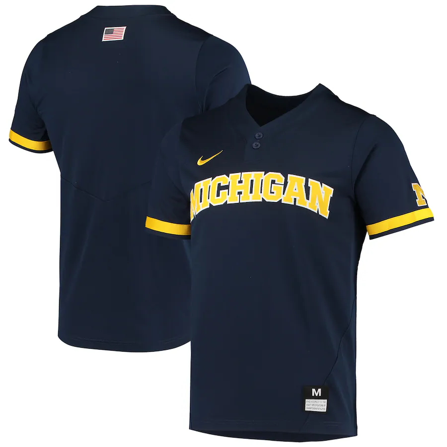 Michigan Wolverines Nike Replica 2-Button Baseball Jersey - Navy