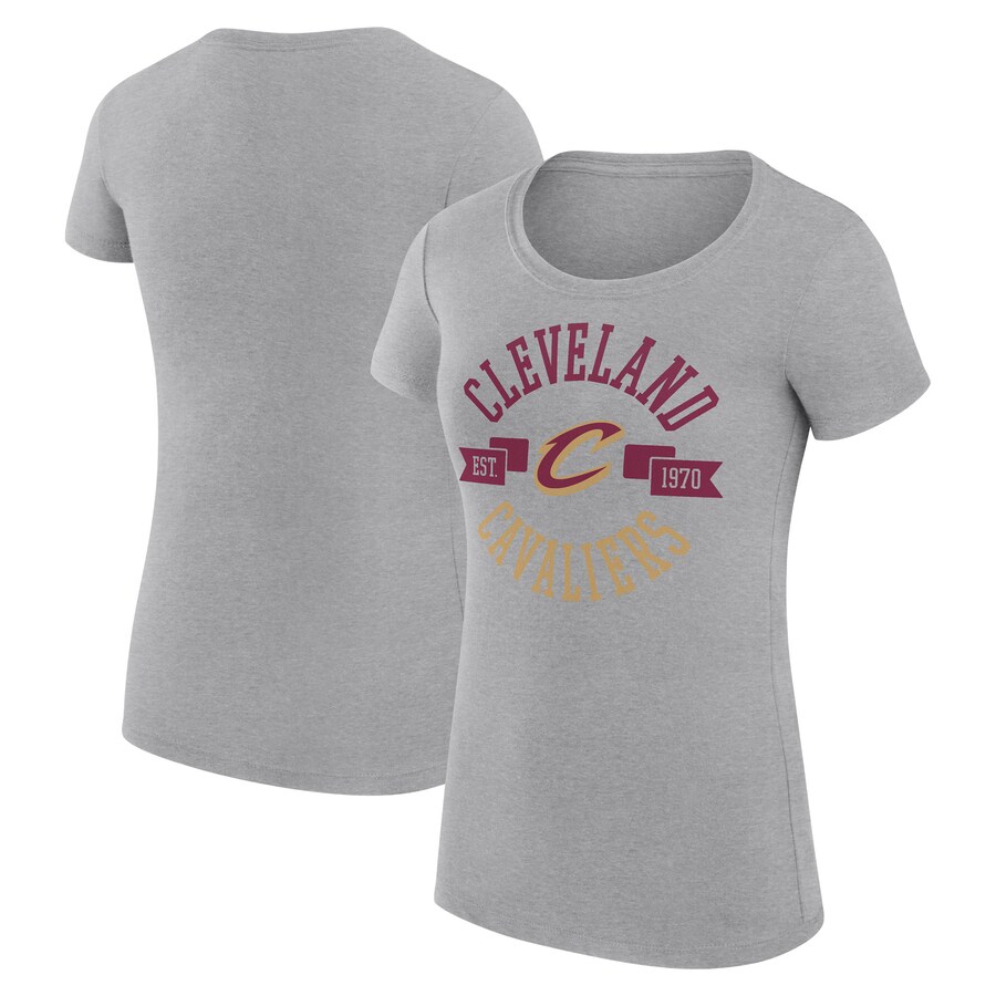 Women's Cleveland Cavaliers G-III 4Her by Carl Banks Heather Gray Large City Logo Fitted T-Shirt