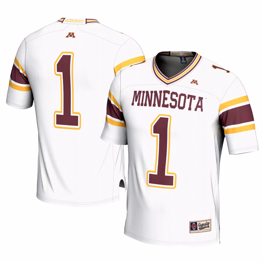 Men's GameDay Greats #1 White Minnesota Golden Gophers Football Jersey