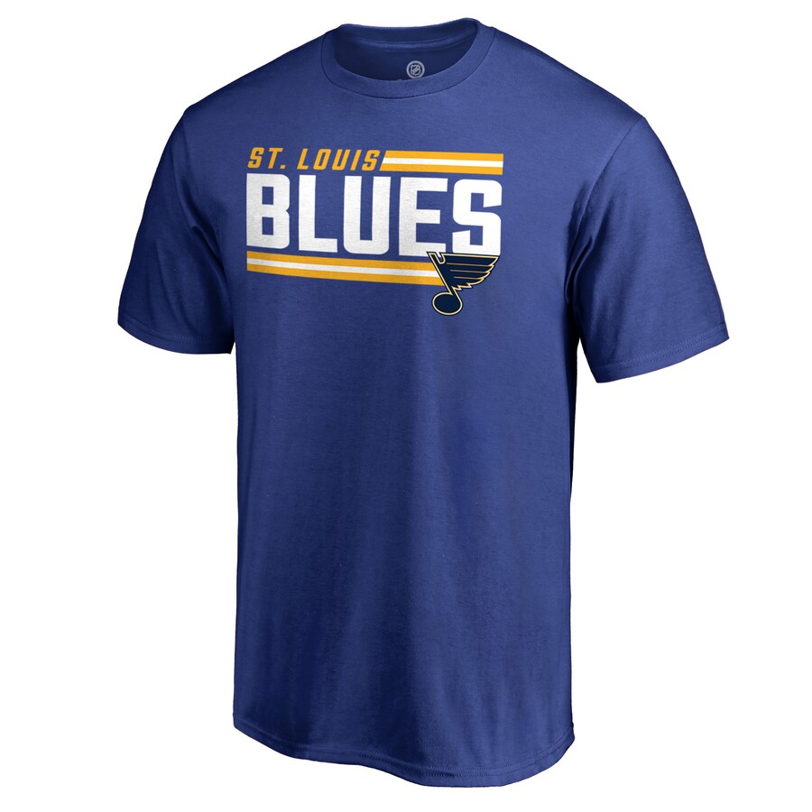 Men's St. Louis Blues Royal Iconic Collection On Side Stripe T-Shirt
