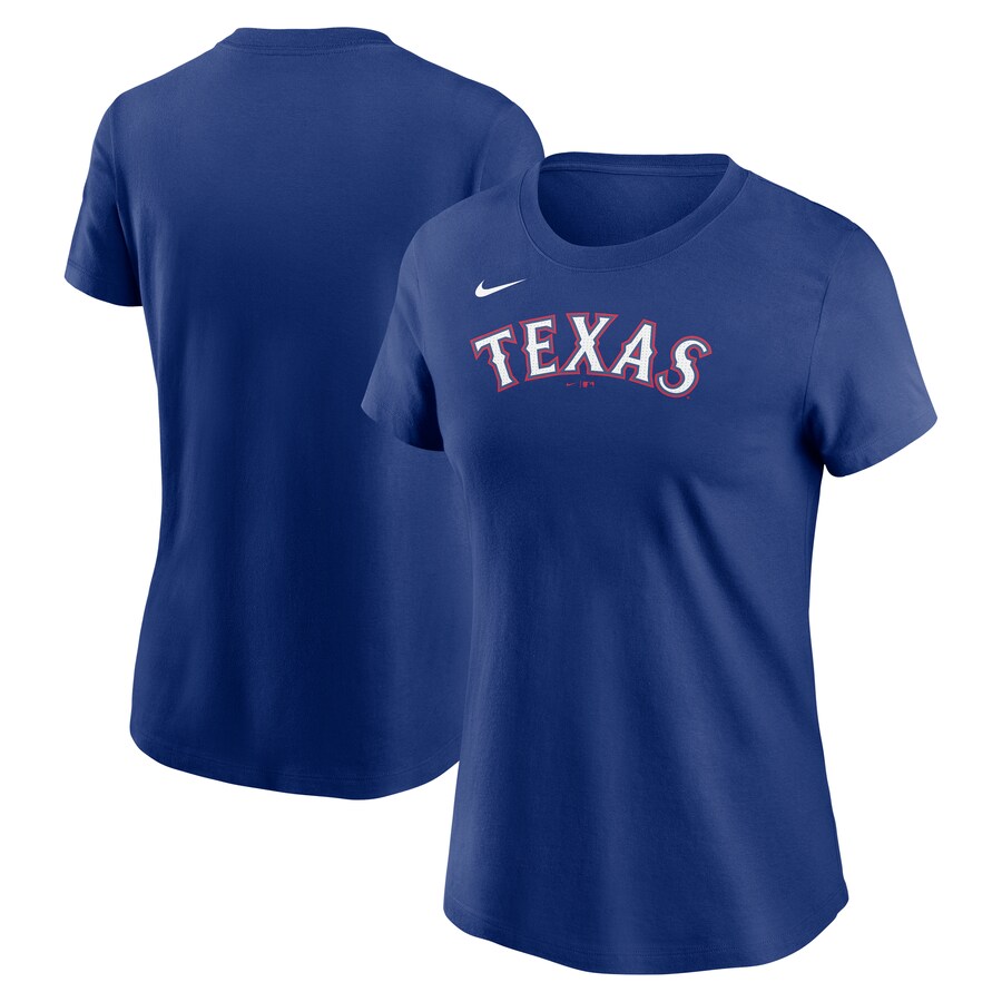 Women's Texas Rangers Nike Royal Fuse Wordmark T-Shirt