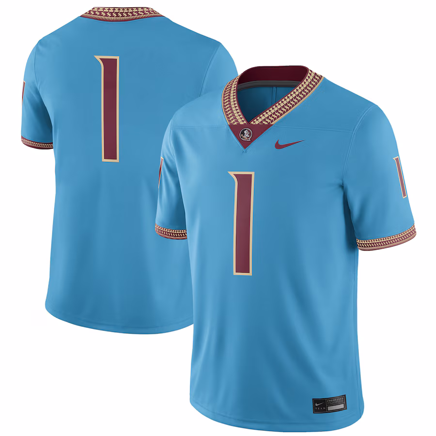 #1 Florida State Seminoles Nike Seminole Heritage Game Jersey �?Turquoise