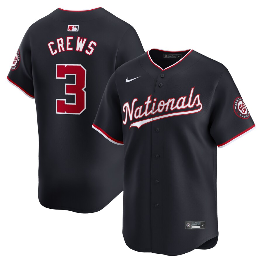 Men's Washington Nationals Dylan Crews Nike Navy Alternate Limited Player Jersey