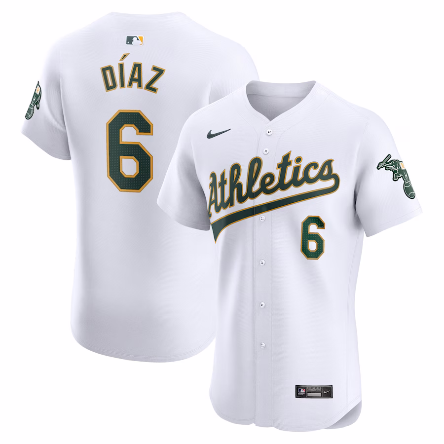 Men's Oakland Athletics Aledmys Diaz Nike White Home Elite Player Jersey