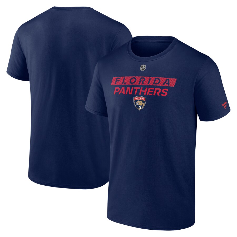 Men's Florida Panthers Fanatics Navy Authentic Pro Core Primary T-Shirt