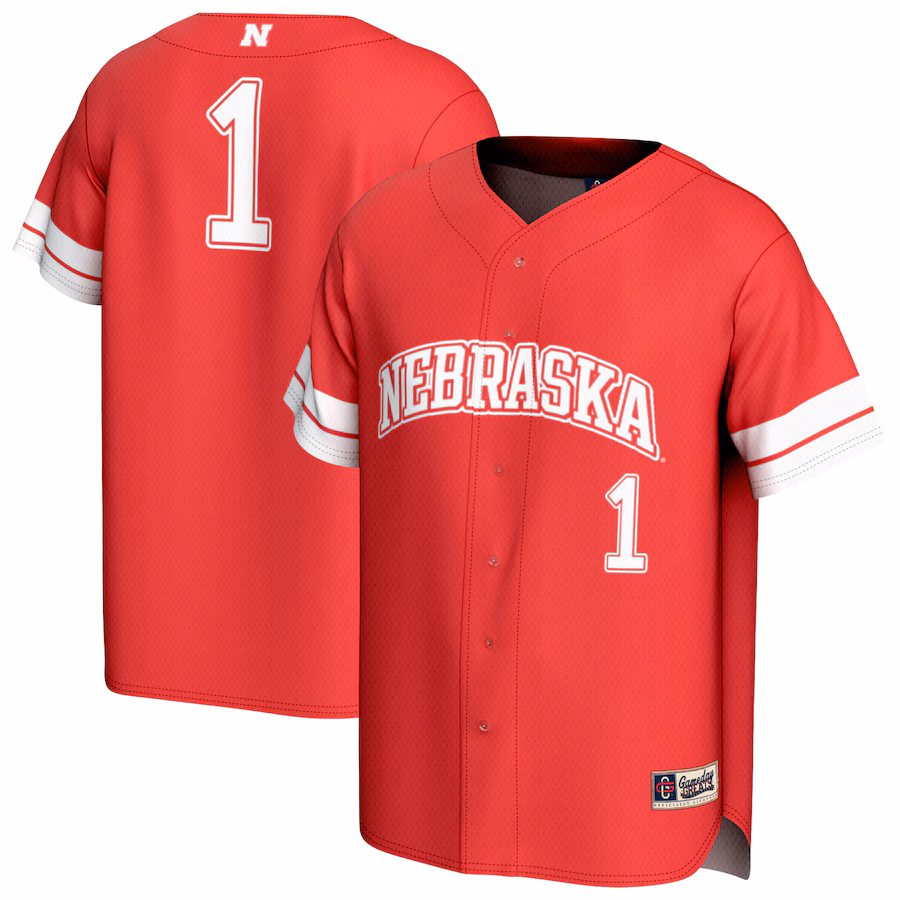 Youth GameDay Greats #1 Scarlet Nebraska Huskers Lightweight Collegiate Baseball Fashion Jersey