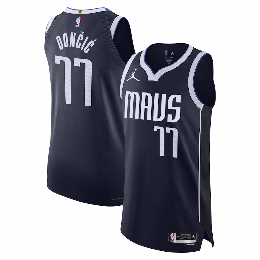 Men's Dallas Mavericks Luka Don?i? Jordan Brand Navy Authentic Player Jersey - Statement Edition