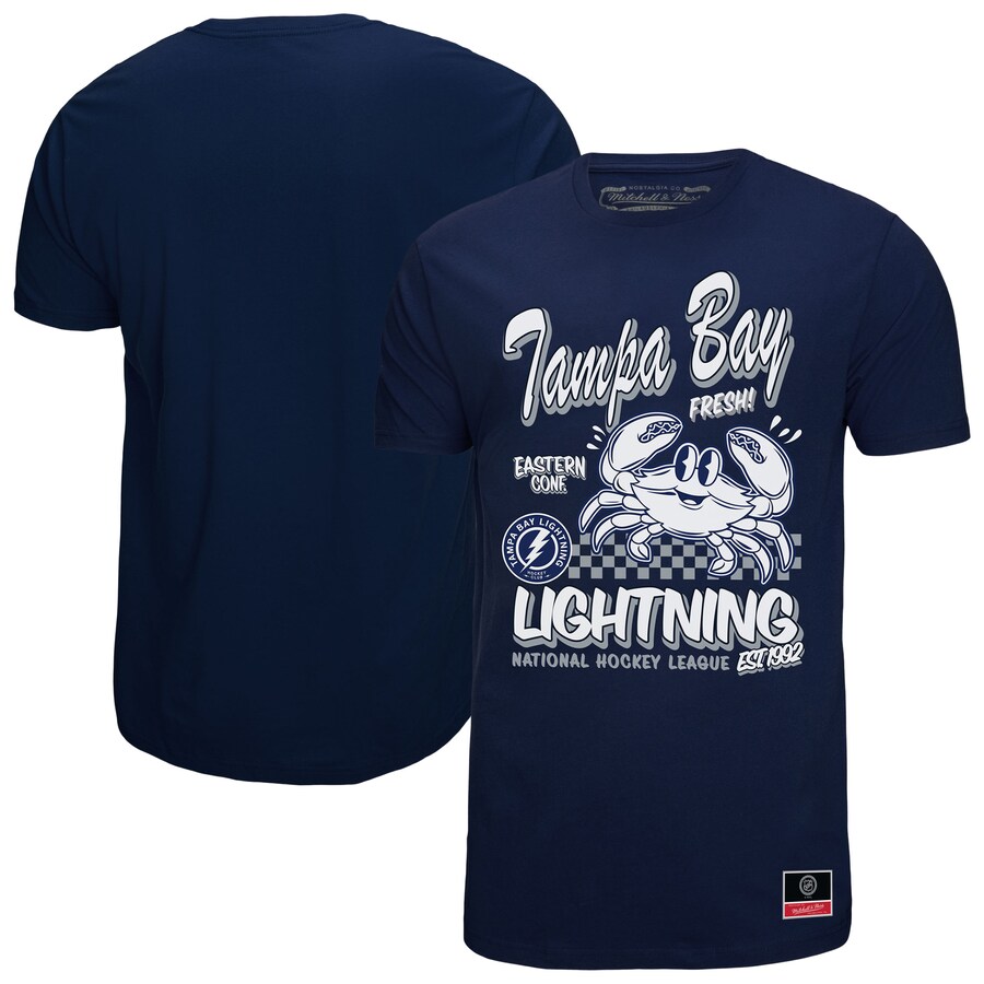 Men's Tampa Bay Lightning Mitchell & Ness Navy Local Food T-Shirt