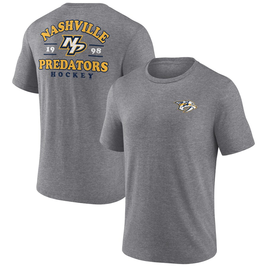 Men's Nashville Predators Fanatics Heather Gray Winger Tri-Blend T-Shirt