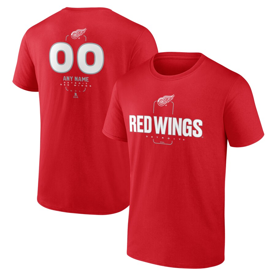 Men's Detroit Red Wings Red Personalized Name & Number Midfielder T-Shirt