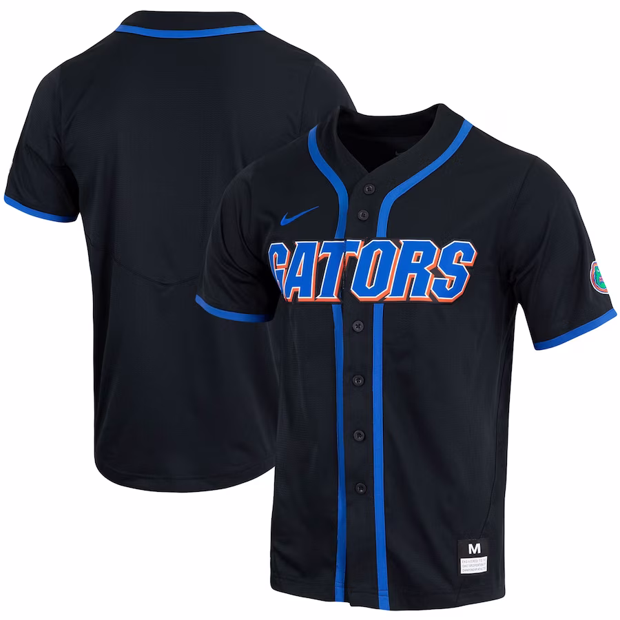 Florida Gators Nike Replica Full-Button Baseball Jersey - Black