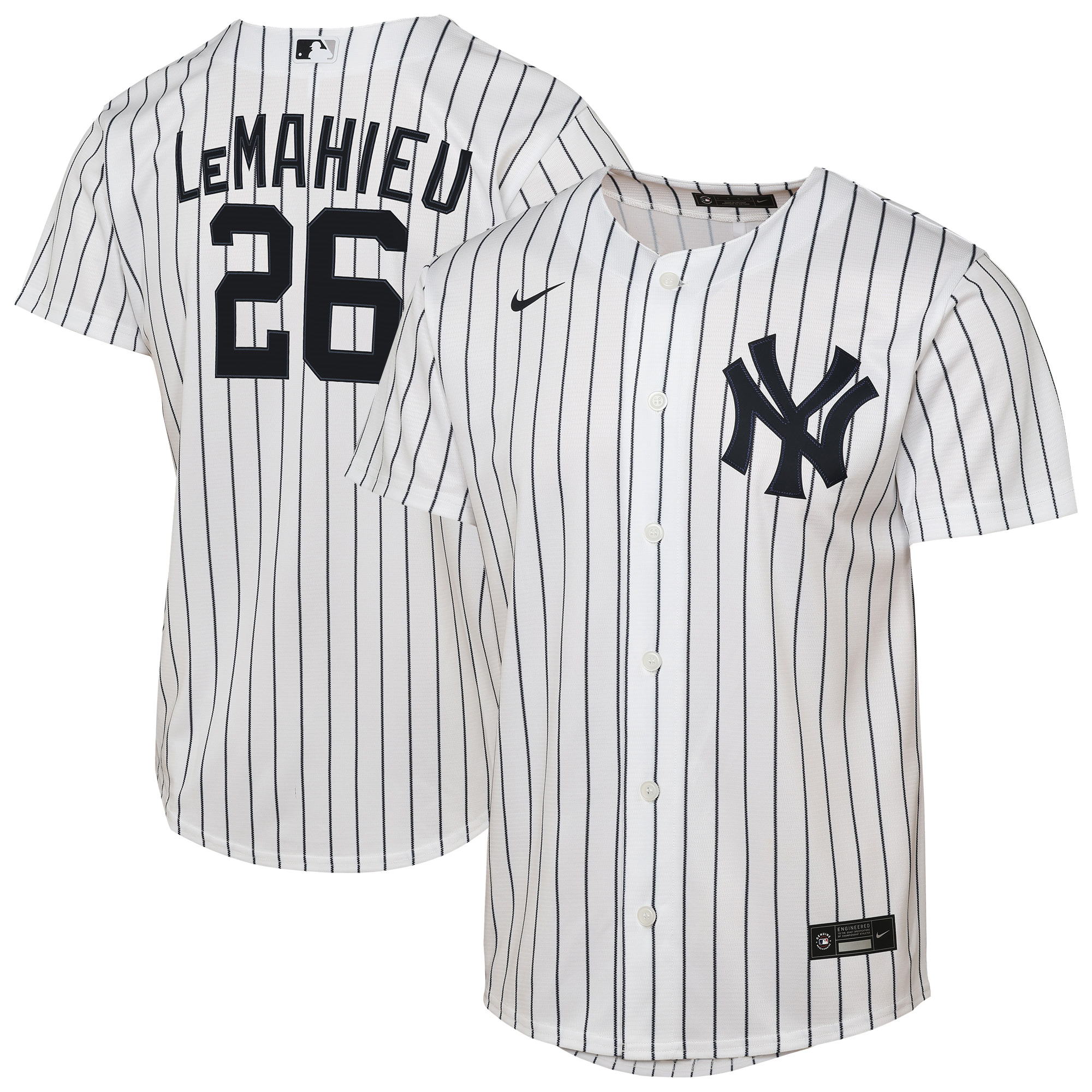 Youth New York Yankees DJ LeMahieu Nike White Home Replica Player Jersey