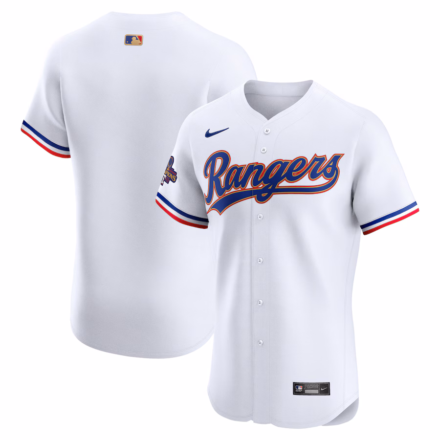 Men's Texas Rangers Nike White 2024 Gold Collection Elite Jersey