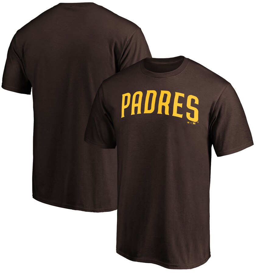 Men's San Diego Padres Brown Official Wordmark T-Shirt