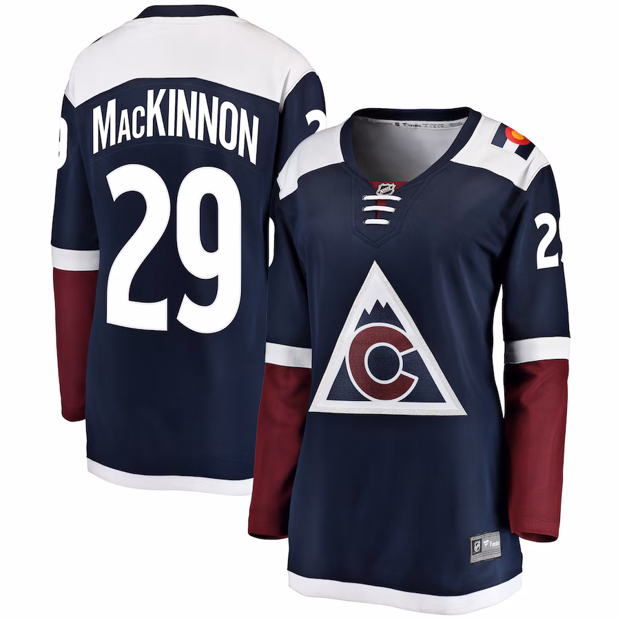 Women's Colorado Avalanche Nathan MacKinnon Fanatics Navy Alternate Breakaway Player Jersey