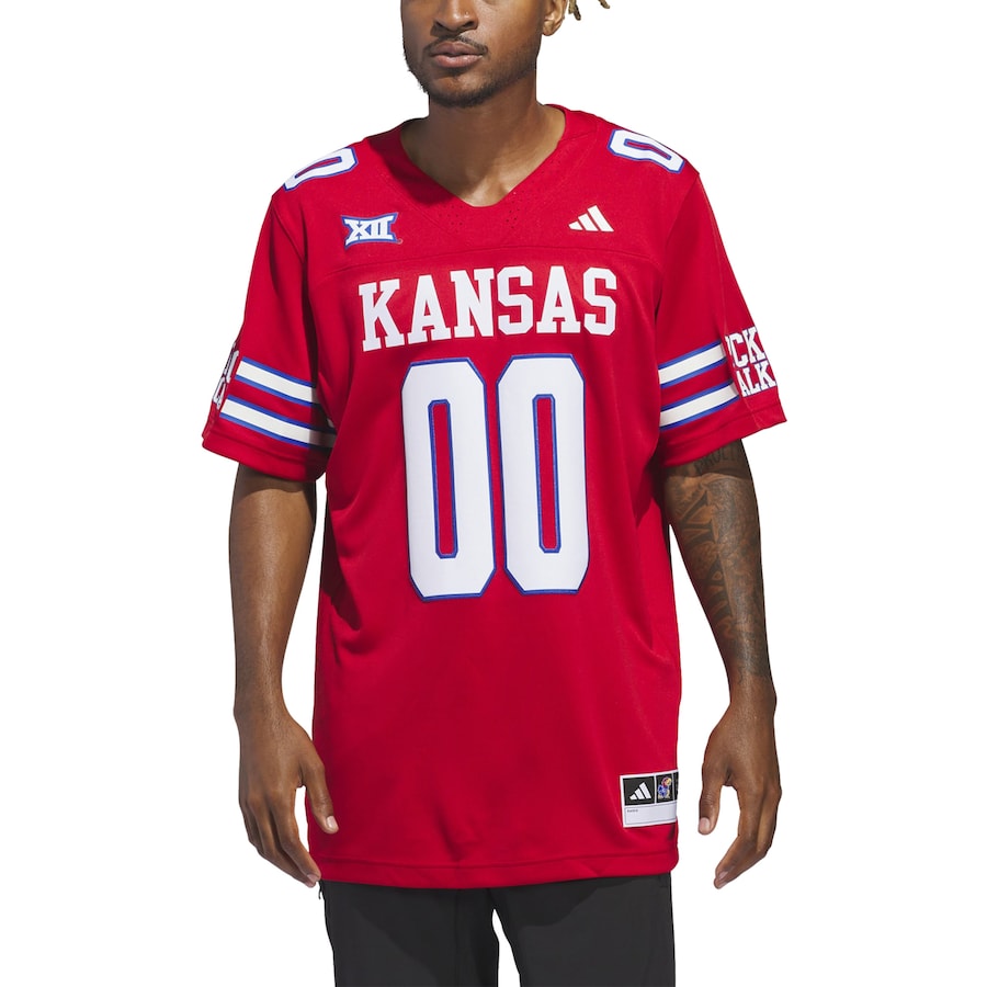 Men's adidas #00 Red Kansas Jayhawks Alternate Premier Jersey