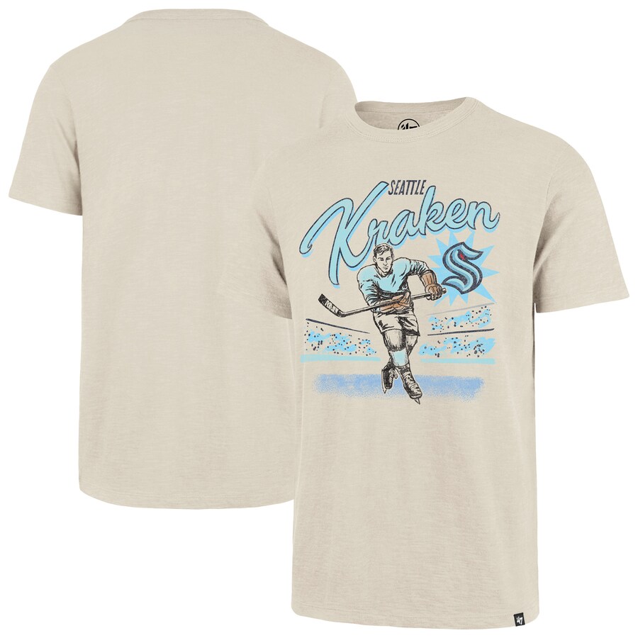 Men's Seattle Kraken '47 Natural Hockey Player Golden Age Scrum T-Shirt