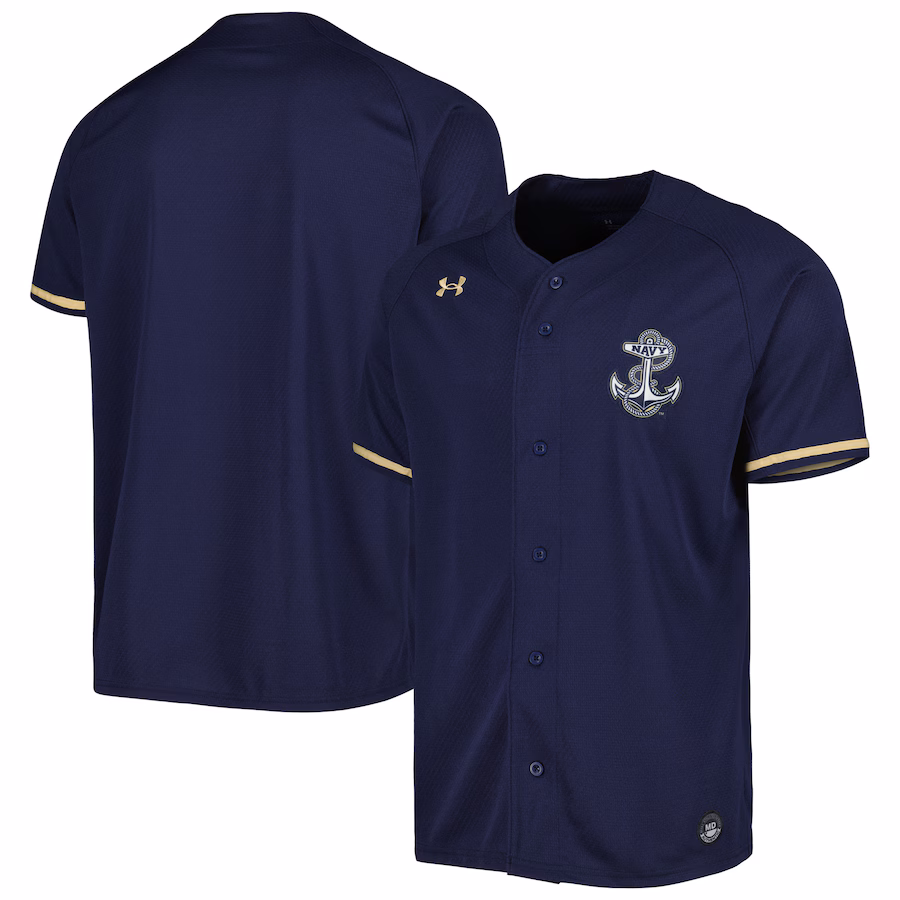 Navy Midshipmen Under Armour Replica Baseball Jersey - Navy